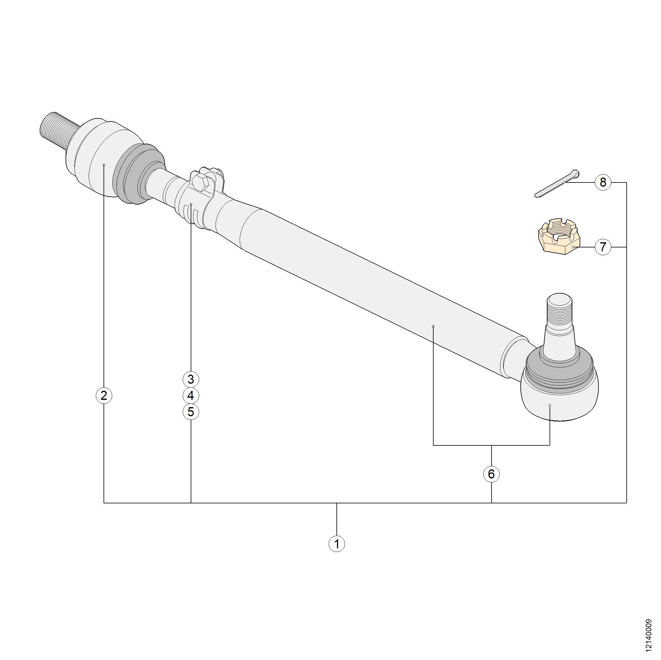 10831818 VAN HOOL OE Tie Rod Assembly