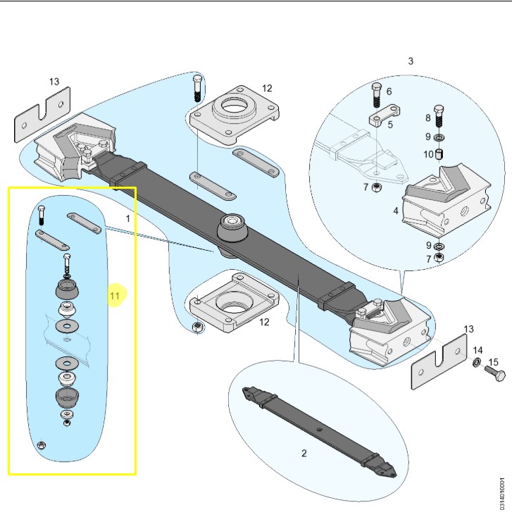 Van Hool 11510569 Leaf Spring Rubber Mount