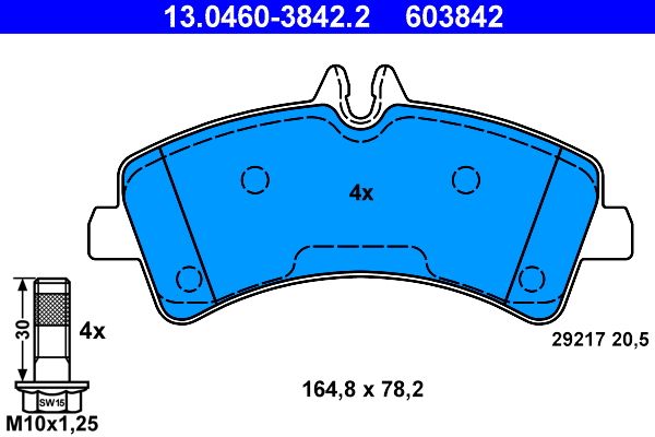 13.0460-3842.2 Rear brake pad set ATE