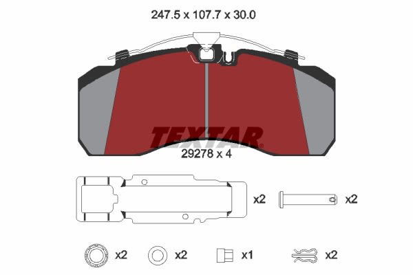 2927802 TEXTAR Disc Brake Pad Kit