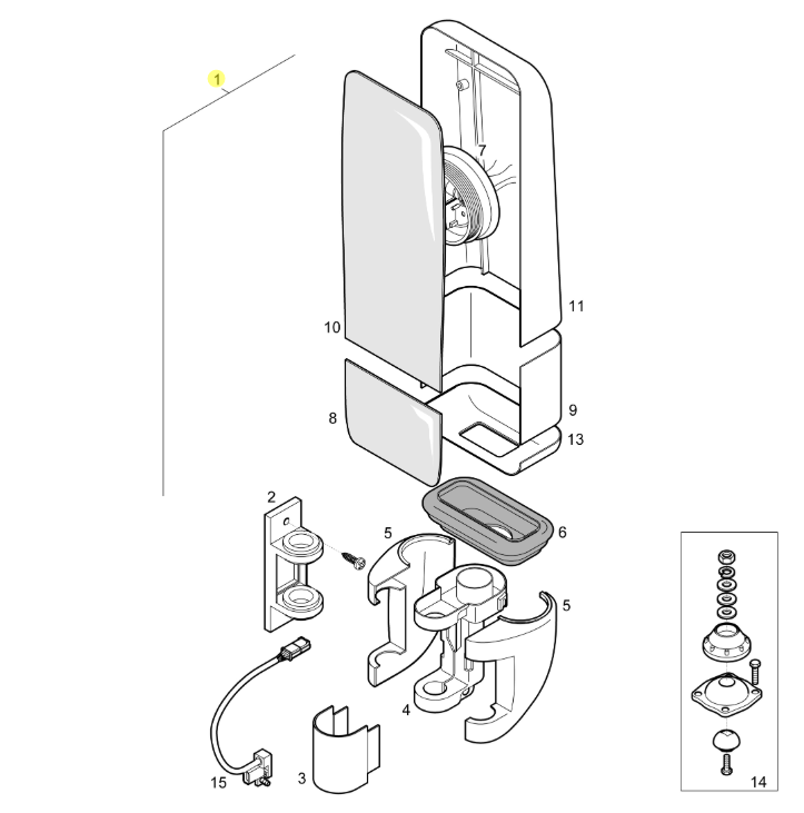10907006 Van HOOL OE right mirror assembly