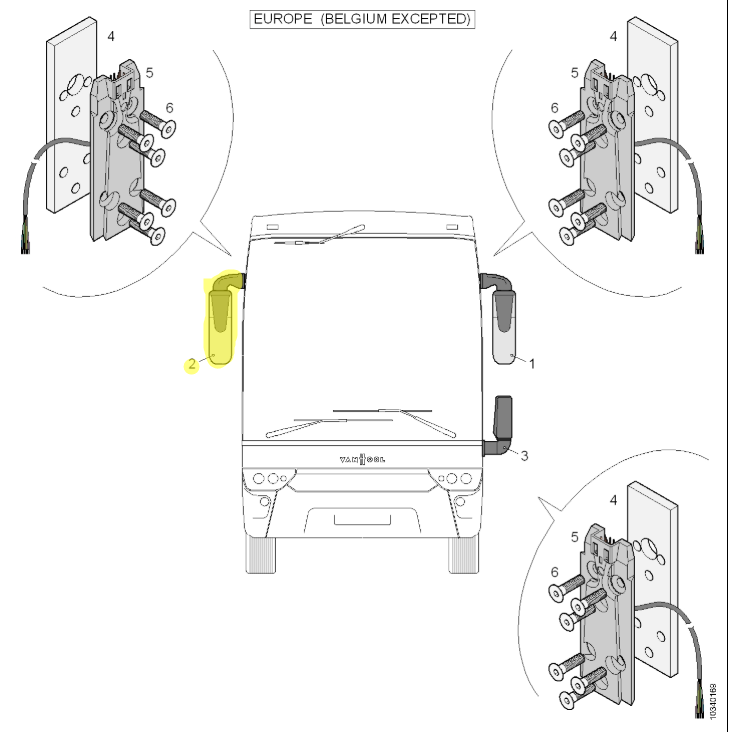 10928822 Van HOOL OE right mirror assembly