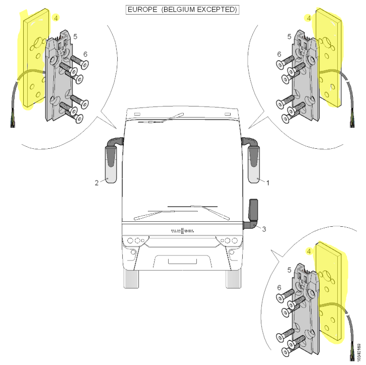 10599215 Van HOOL OE mirror spacer