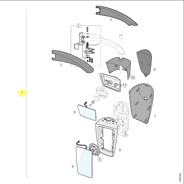10928822 Van HOOL OE right mirror assembly