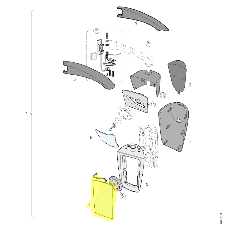 10574672 Van HOOL OE Exterior Mirror Glass