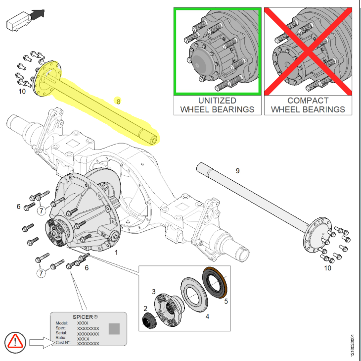 11047670 Left semi-axis VAN Hool OE