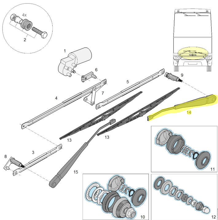 11528535 VAN HOOL OE Left Wiper Arm
