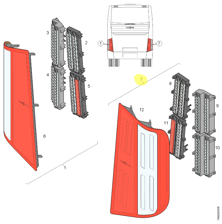11510925 right taillight VAN Hool OE