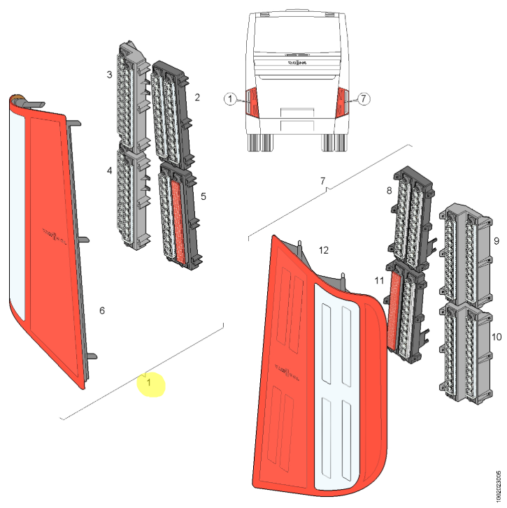 11510921 left tail light VAN Hool OE