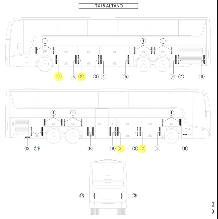 Amortizor de gaz 1400N pentru Van Hool – OE 11334637