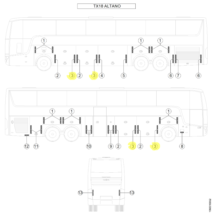 Amortizor cu gaz 1200N pentru Van Hool – OE 10883503