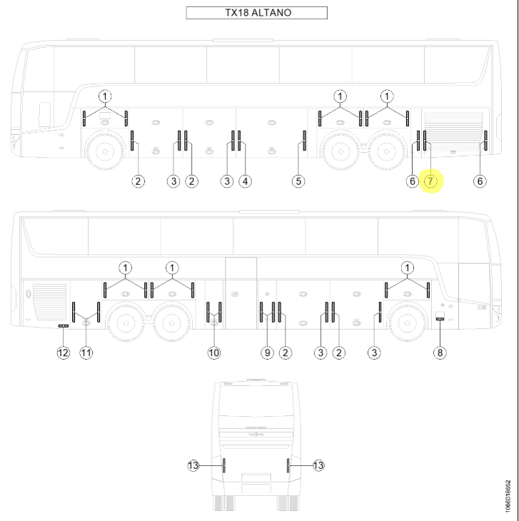 Amortizor de gaz 800N pentru Van Hool – OE 660173246