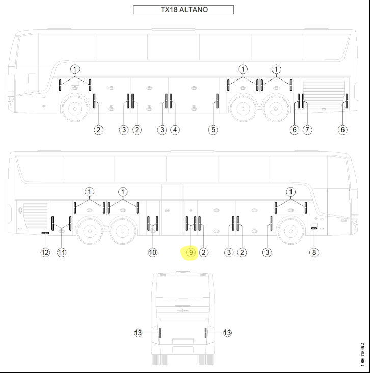 Amortizor de gaz 350N pentru Van Hool – OE 660173233