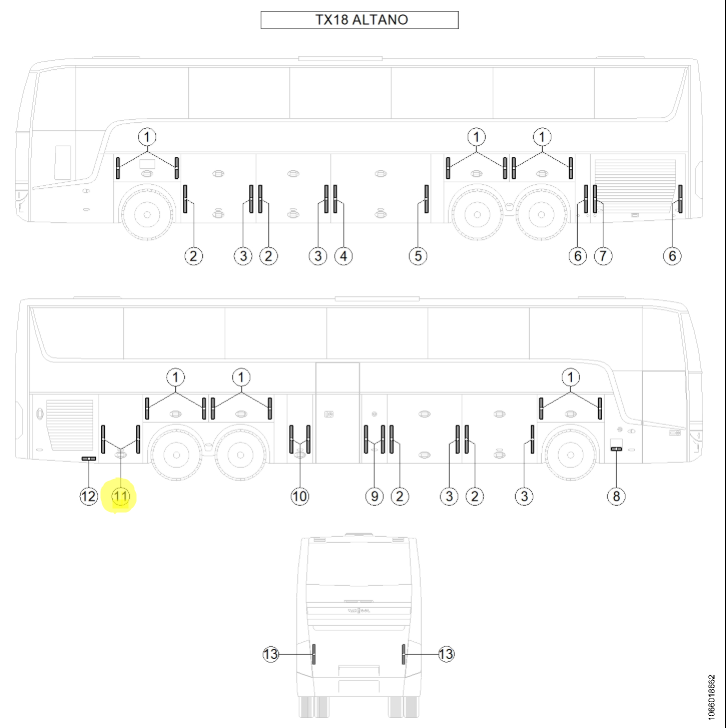 Amortizor de gaz 500N pentru Van Hool – OE 660173237