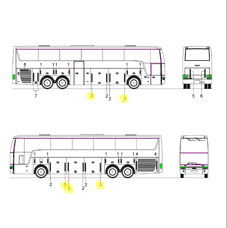 Amortizor de gaz 1000N pentru Van Hool – OE 10883505