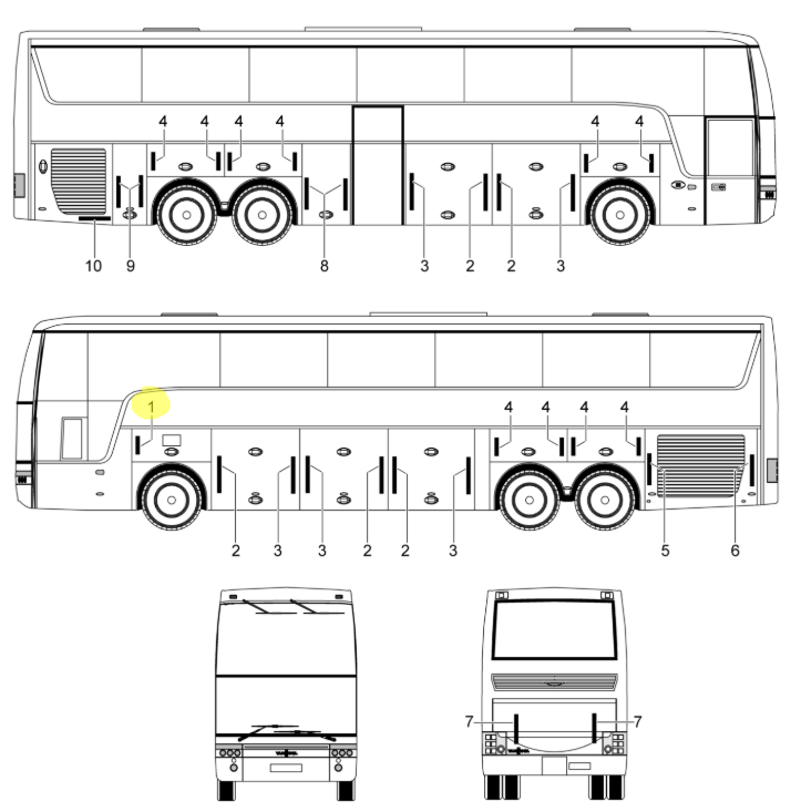 Amortizor cu gaz 900N pentru Van Hool – OE 10700887