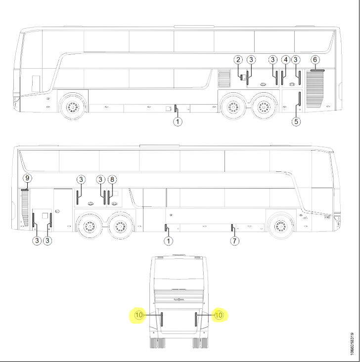 Amortizor de gaz 1000N pentru Van Hool – OE 660173229