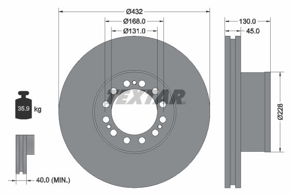 93087200 disc DE frână TEXTAR